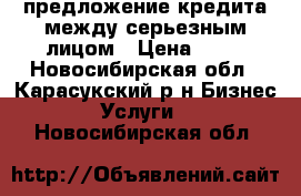 предложение кредита между серьезным лицом › Цена ­ 10 - Новосибирская обл., Карасукский р-н Бизнес » Услуги   . Новосибирская обл.